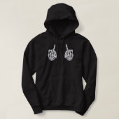 Skeleton Hand Halloween Bones Middle Finger Skull パーカ (デザイン正面)