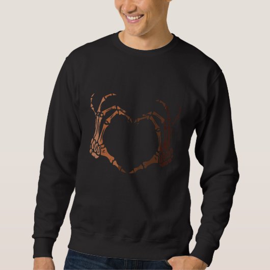 Skeleton Hand Heart Black History Month African Am スウェットシャツ (正面)