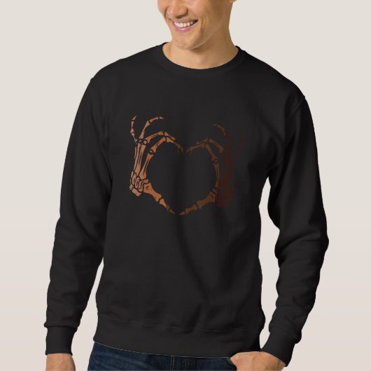 Skeleton Hand Heart Black History Month BLM Africa スウェットシャツ (正面)