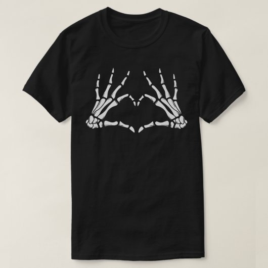Skeleton Hand Heart Costume Funny Halloween Men Wo Tシャツ (デザイン正面)