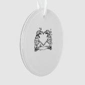 Skeleton Hand Heart Funny Design Style オーナメント (正面)