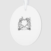 Skeleton Hand Heart Funny Design Style オーナメント (正面)