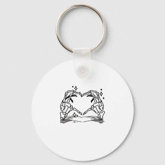 Skeleton Hand Heart Funny Design Style キーホルダー (正面)