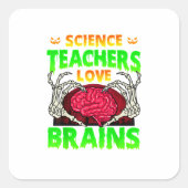 Skeleton Hand Heart Funny Design Style スクエアシール (正面)