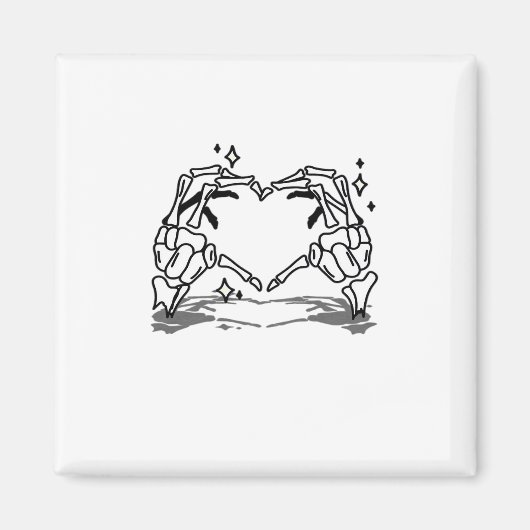 Skeleton Hand Heart Funny Design Style マグネット (正面)