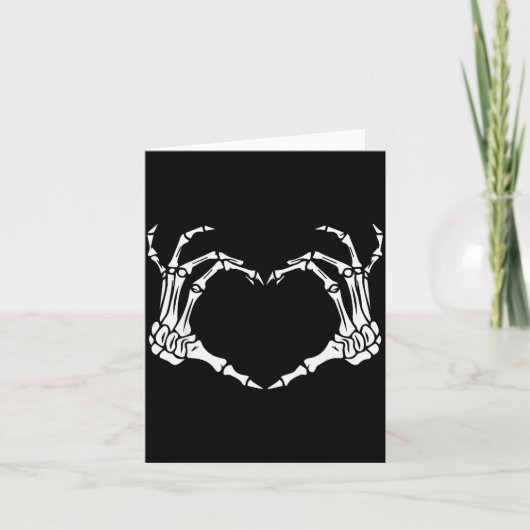 Skeleton Hand Heart Halloween Funny Bones Love  カード (正面)