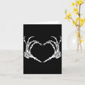 Skeleton Hand Heart Halloween Funny Bones Love  カード (黄色い花)