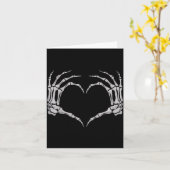 Skeleton Hand Heart Halloween Valentines Matching  カード (黄色い花)