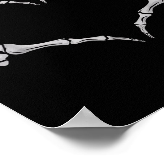 Skeleton Hand Heart Halloween Valentines Matching  ポスター (角)