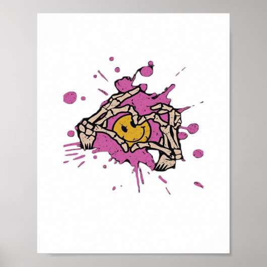 Skeleton Hand Heart Show Classic Style ポスター (正面)