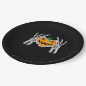 Skeleton Hand Heart Sign Bone Costume Unique Touch ペーパープレート (アングル)