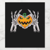 Skeleton Hand Heart Sign Bone Costume Unique Touch ワインラベル (シングルラベル)