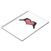 Skeleton Hand Heart Sign Valentines Day Classic ノートブック (左側)