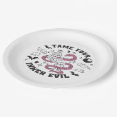 Skeleton Hand Making Heart Minimal Design ペーパープレート (アングル)