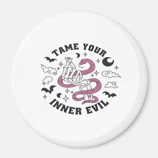 Skeleton Hand Making Heart Minimal Design マグネット (正面)