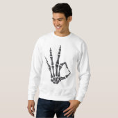 Skeleton Hand OK Sign Graphic Sweatshirt スウェットシャツ (正面フル)