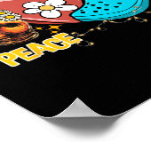 Skeleton Hand Peace Love-crocs Family Xmas Pyjama  ポスター (角)