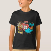 Skeleton Hand Peace Love-crocs Family Xmas Pyjama  Tシャツ (正面)