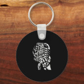 Skeleton Hand Singing From The Microphone Rock Lov キーホルダー (正面)