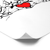 Skeleton Hand With Heart Classic Style ポスター (角)