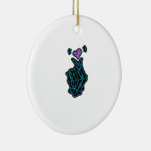 Skeleton Hands Forming A Heart Gentle Expression セラミックオーナメント (右)