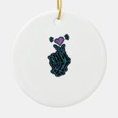 Skeleton Hands Forming A Heart Gentle Expression セラミックオーナメント (正面)