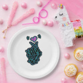 Skeleton Hands Forming A Heart Gentle Expression ペーパープレート (パーティー)