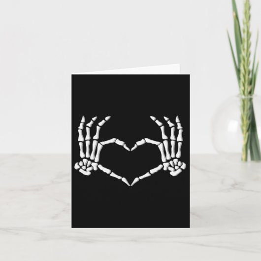 Skeleton Hands Heart Halloween Costume Men Women G カード (正面)