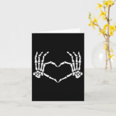 Skeleton Hands Heart Halloween Costume Men Women G カード (黄色い花)