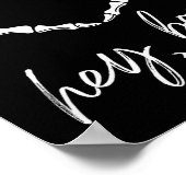 Skeleton Hands Heart Hey Boo Funny Halloween Men W ポスター (角)