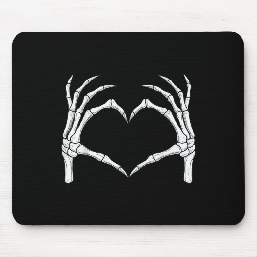 Skeleton Hands Heart Shape Soky Halloween Love Cre マウスパッド (正面)