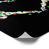 Skeleton Hands Heart Sign Light Christmas Costume  ポスター (角)