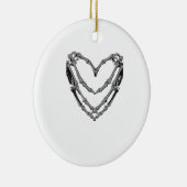 Skeleton Hands Heart Sign Retro Halloween Costume セラミックオーナメント (右)