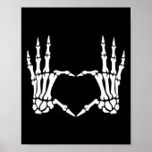 Skeleton Hands Heart Sign Retro Halloween Costume ポスター (正面)