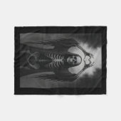 Skeleton Hands Heart Sign Y Face Funny Halloween C フリースブランケット (正面(横))