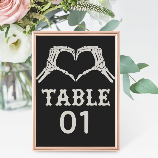 Skeleton Hands Heart Wedding テーブルナンバー