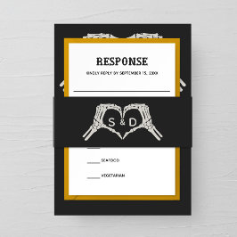 Skeleton Hands Heart Wedding 招待状ベリーバンド