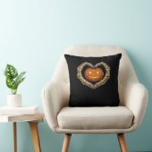 Skeleton Hands Heart With Pumpkin Cute Spooky Hall クッション (椅子)