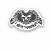 Skeleton Hands Skull Halloween Backgrounds Texture シール (正面)