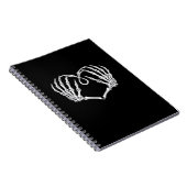 Skeleton Hands Vaとバレンタインデーのゴシックハート ノートブック (右側)