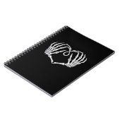Skeleton Hands Vaとバレンタインデーのゴシックハート ノートブック (左側)