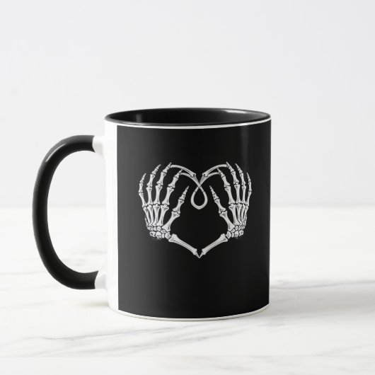 Skeleton Hands Vaとバレンタインデーのゴシックハート マグカップ (左)