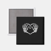 Skeleton Hands Vaとバレンタインデーのゴシックハート マグネット (正面/裏面)