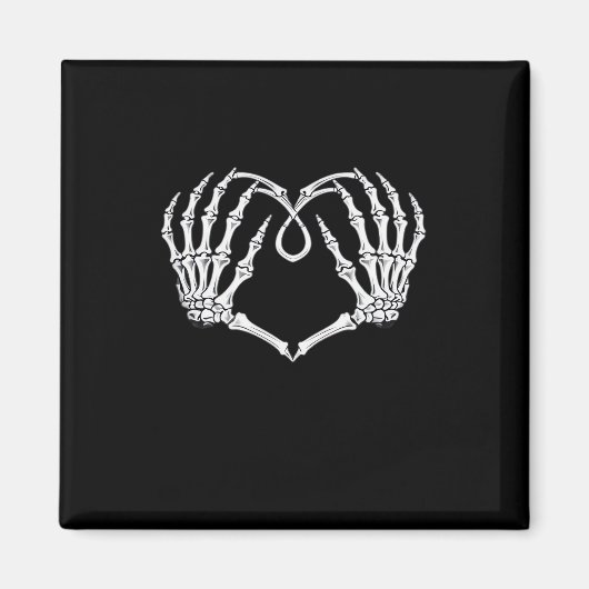 Skeleton Hands Vaとバレンタインデーのゴシックハート マグネット (正面)