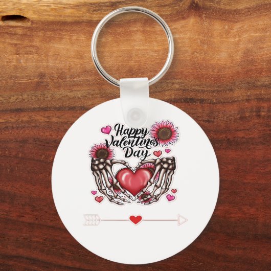 Skeleton Hands Valentines Day Classic Style キーホルダー (正面)