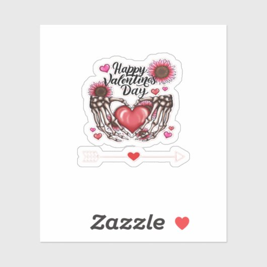 Skeleton Hands Valentines Day Classic Style シール (シート)