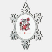 Skeleton Hands Valentines Day Classic Style スノーフレークピューターオーナメント (右)