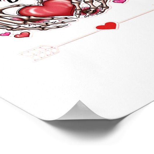 Skeleton Hands Valentines Day Classic Style ポスター (角)