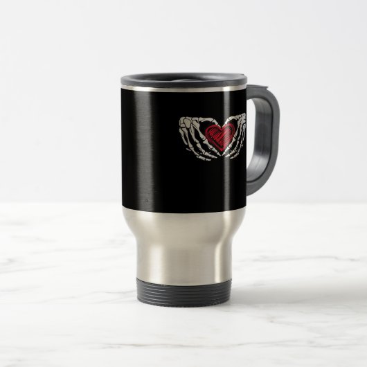 Skeleton Hands With Heart Classic トラベルマグ (正面右)