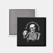 Skeleton Headphones Heart Gothic Music Halloween S マグネット (正面/裏面)
